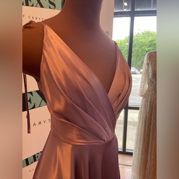 Satin A-line Gown - Picture 3 of 7